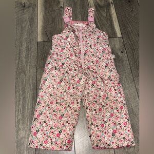 OshKosh B'gosh Pink Floral Snow Bib Overall